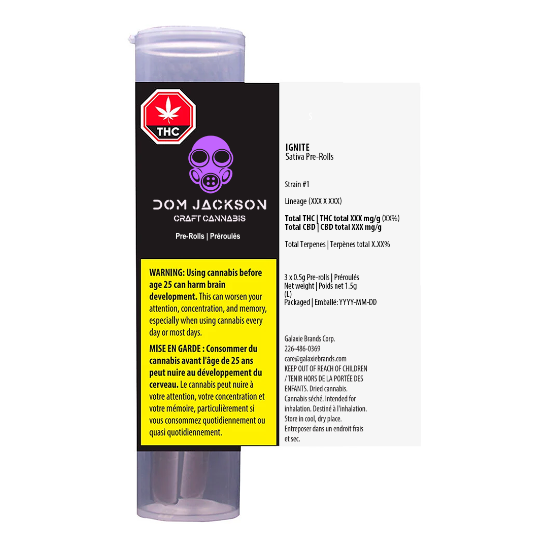 Ignite Sativa Pre Rolls 3 x 0.5 g package