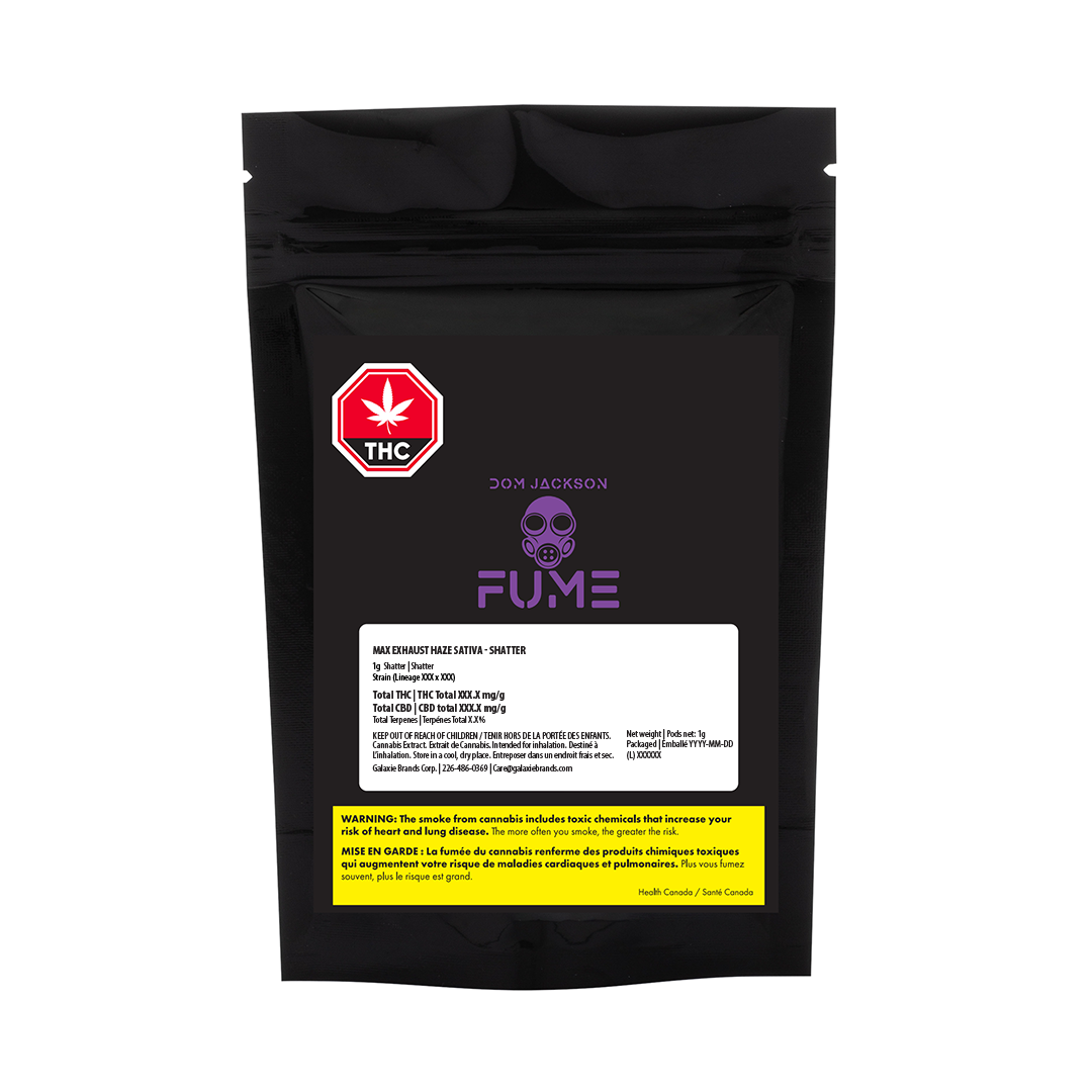 Max Exhaust Haze Sativa Shatter 1 g package